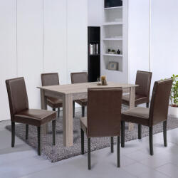 Leziter Leon 6+1 étkező garnitúra yorki tölgy-barna