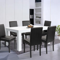 Leziter Leon 6+1 étkező garnitúra fehér-fekete