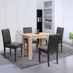 Leziter Leon 4+1 étkező garnitúra sonoma tölgy-fekete - pepita - 95 438 Ft