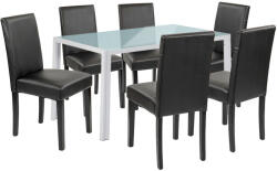 Leziter Mira 6+1 étkező garnitúra fehér-fekete