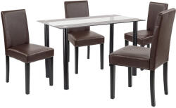 Leziter Karin 4+1 étkező garnitúra fekete-barna