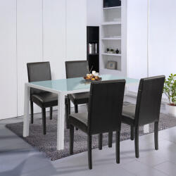 Leziter Mira 4+1 étkező garnitúra fehér-fekete - pepita - 189 738 Ft