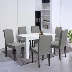 Leziter Leon 6+1 étkező garnitúra fehér-szürke