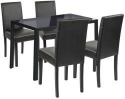 Leziter Karen 4+1 étkező garnitúra fekete-fekete