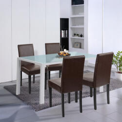 Leziter Mira 4+1 étkező garnitúra fehér-barna