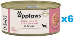Applaws Cat Tonhal és garnélarák húslevesben 6x70g