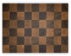 Wooden Amsterdam tölgy-diófa vágódeszka - sakkmintás (3 méret) (CHESS-40)