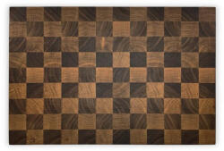 Wooden Amsterdam tölgy-diófa vágódeszka - sakkmintás (3 méret) (CHESS-60)
