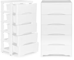 Homelux Kihúzható 5 fiókos polc kerekes lábakkal fehér (PJJCBS0024-05B) - geminiduo