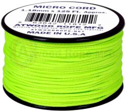 Atwood Rope Mfg ARM 100 MICROCORD 1, 18mm. 125' Neon Zöld MS18-NEON ZÖLD (MS18-NEON GREEN)