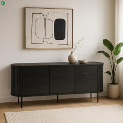 Mebel Elite BECK komód 160 cm, háromajtós, fekete