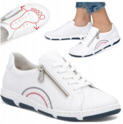 RIEKER Női Bőr Félcipő 38 Rieker Fehér Sportcipők Széles Divatos (RIEKER 42424-80)