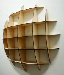 Kornik Fali polc félgömb 100×95 cm Természetes rétegelt lemez Fali dekoráció (pół)