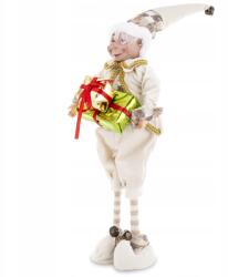 Art-Pol Fehér Karácsonyi Manó Figura 45 cm. Manó Dekoráció Karácsonyra (174399)