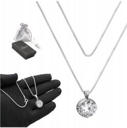 Ulex Premium Ezüst Nyaklánc Cirkónia Ezüst Minta 925 Szövött Vipera Gyönyörű 40 cm (AR-0262-ZM-CT-140/40 dla kobiety elegancki)