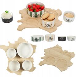 HowHomely Tálkészlet előételekhez, Szervirozáshoz, állvánnyal, 4x salátástálka szószokhoz, mártogatóshoz (HH-KA0658)