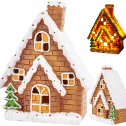 Art-Pol Lampion Mézeskalács házikó Karácsonyi 23cm Led dekoráció nád figura (171608)