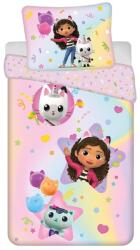 Jerry Fabrics Rózsaszín egyszemélyes pamut gyerek ágyneműhuzat 140x200 cm Gabby's Dollhouse "Rainbow" - Jerry Fabrics
