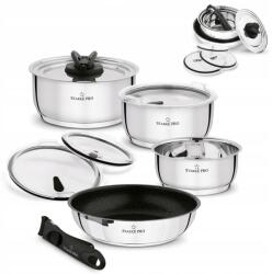 STARKE PRO Acél edény- és serpenyőkészlet levehető fogantyúval (5903313454483)