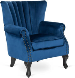  Sötétkék Bársony Chesterfield Fotel. MALLO (ME-ME-MALLO-GR-V-FW)