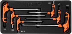NEO TOOLS 84-254 Imbuszkulcs készlet T-markolat, műhelykocsi tálcával, 6db (84-254)