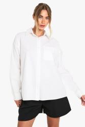 Boohoo Fehér Oversize Zsebes Ing 7PJ B17__S