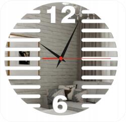 Kornik Dekoratív Ezüst Falióra 250x250 mm Akril Tükör (Z002)