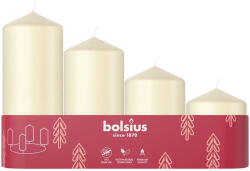 Bolsius oszlop alakú adventi gyertyák, karácsonyi, krémszínű, 60/80/100/120x48 mm, 4 db-os csomag (STP012173771)