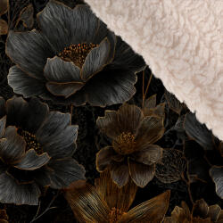 Takoy Téli softshell fehér báránybundával prémium fekete virágok Welt