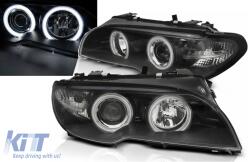 KITT Lightning Angel Eyes CCFL Első Lámpa BMW 3 E46 Coupe Cabrio (04.1999-03.2003) fekete (HLBME462DFLBCCFL)