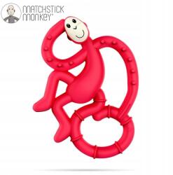 Matchstick Monkey Mini szenzoros szilikon rágóka piros fogkefével (MM-MMT-004)