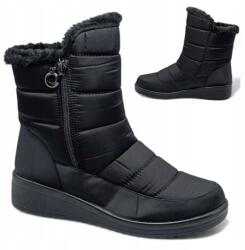News Hótaposó Cipő Bélelt Női 40 Téli Bokacsizma Fekete Divatos Kényelmes News (News 22BT26-5020)