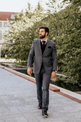 Elite Fashion Ralph redford szürke slim fit Öltönynadrág - 56 ( xl )