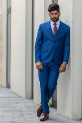 Elite Fashion Királykék slim fit Öltönynadrág - 48 ( s-m )