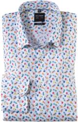 Elite Fashion Olymp level5 body fit fehér színes-mintás ing - 38