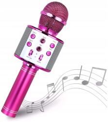  Vezeték nélküli Bluetooth mikrofon Usb karaoke hangszóróval 2x5W Led Rózsaszín (MikrofonNagrywanie Głosów Różowy Modulacja)