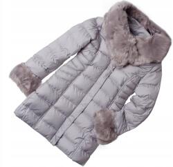  Téli kabát lány kabát meleg szürke szőrme meleg 152 (G751A)