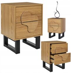 HowHomely Nord éjjeliszekrény 3D marófejjel 2 fiókos hálószoba modern Loft (HH-HD0432)