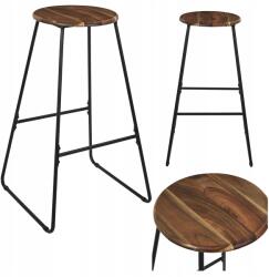 HowHomely Bárszék fekete Soto bárszék akácfa fém Loft sziget (HH-HD0363)