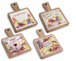 Decorer Set 4 platouri servire lemn ceramica cm 12 x 18 H (A51.58.27) Tava
