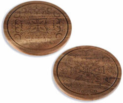 Decorer Set 2 platouri servire lemn maro Ø 25 cm (A51.55.97) Tava