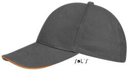SOL'S Buffalo - SIX PANELS CAP, szürke/narancs!