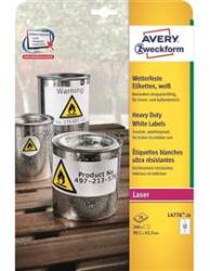 AVERY Etikett címke, 99, 1 x42, 3mm, időjárásálló poliészter, 12 címke/ív, 20 ív/doboz, fehér (AVERY_L4776-20) (AVERY_L4776-20)