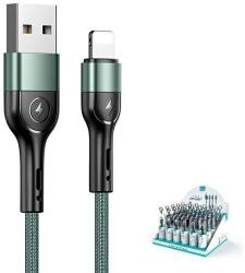 USAMS Cablu de date Usams U55, USB-A la Lightning, 2A, 1m, Verde (6958444945248)
