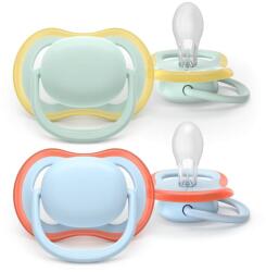 Philips Set 2 Suzete Philips-Avent Ultra Air SCF087/01 Ortodontice fara BPA 0-6luni Multicolor (SCF087/01)