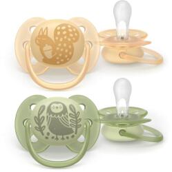 Philips Set 2 Suzete Philips-Avent Ultra Soft SCF091/46 Ortodontice 6-18luni Galben/Verde (SCF091/46)