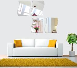 Original Deals tükör, hullámos, dekoratív, öntapadó matrica, fürdőszobába, nappaliba, konyhába, különleges, prémium modell, 12 x 10 cm, 6 darab (20AGL0083)