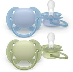 Philips Set 2 Suzete Philips-Avent Ultra Soft SCF091/37 Ortodontice 0-6luni Albastru/Verde (SCF091/37)