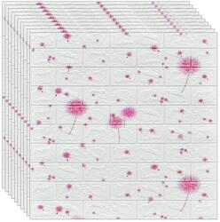 NEXTLY 40 x 3D NEXTLY öntapadós tapéta készlet, falra vagy mennyezetre, vízálló, állítható, erős ragasztó, könnyen felszerelhető, lefedettség 21, 2 nm, 70x77 cm, modern design, fehér-rózsaszín, kód 58 (s40tp