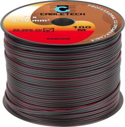 Cabletech Hangszóró kábel 2x 0, 50mm fekete CU(100m) (KAB0306)